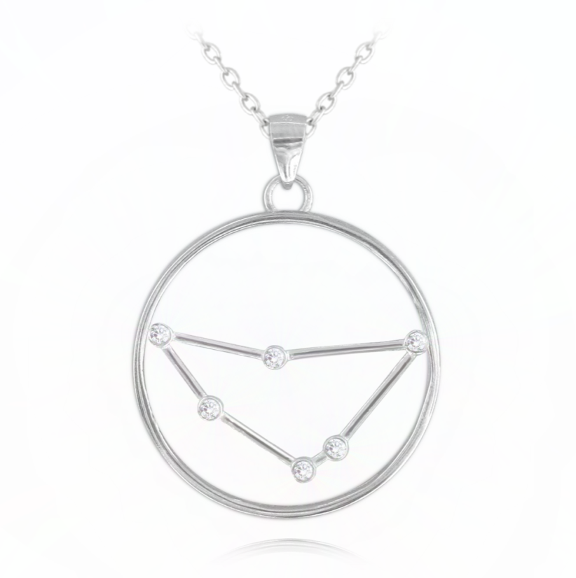 Stříbrný náhrdelník MINET Stars KOZOROH Czech Crystal JMAS9501SN45