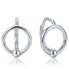 MINET Elegantné strieborné náušnice krúžky