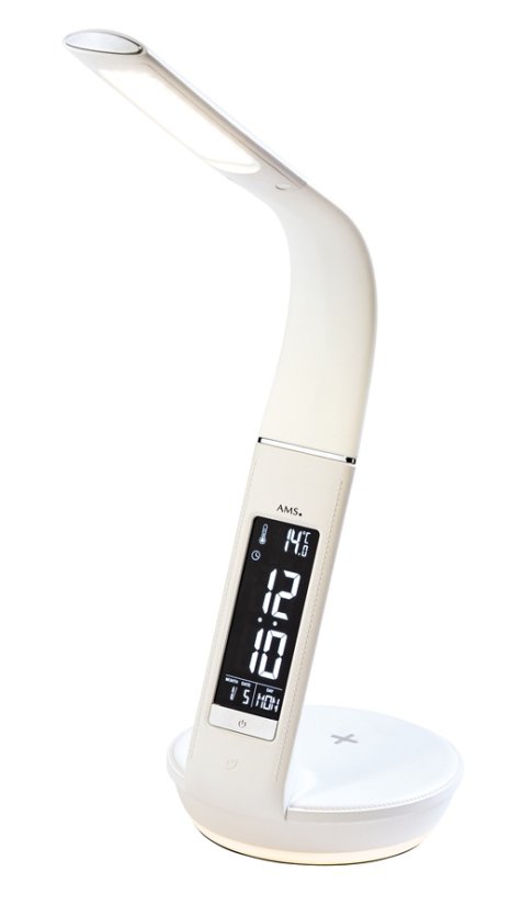 Designové stolní digitální LED hodiny 1304 AMS s noční LED lampou a nabíječkou pro smartphone