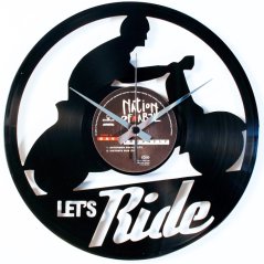 Dizajnové nástenné hodiny Discoclock 101 Let's ride 30cm