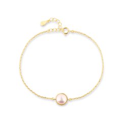 Pozlátený strieborný náramok s perlou JVD SVLB0697XH2GP18
