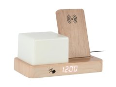 Digitálne stolné hodiny 6079WD Karlsson s lampou a nabíjačkou smartfónov 20cm