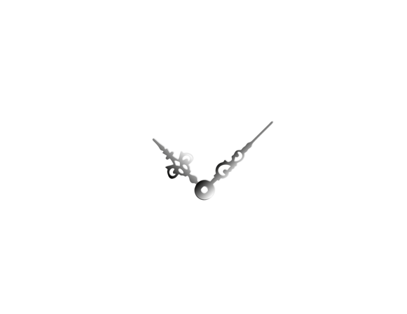 Malé stříbrné hliníkové ručičky na hodiny Antik 30 mm | 24 mm