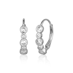 Strieborné náušnice so zirkónmi JVD SVLE1253XH2BIKL