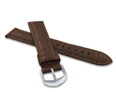 Tmavě hnědý prošitý řemínek CROCO - 20