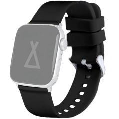 LAVVU Čierny silikónový remienok na hodinky pre APPLE WATCH 42-44 mm