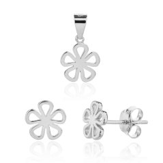 Strieborná súprava kvetina JVD SVLS0125SJ60000