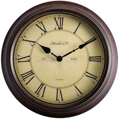 Vonkajšie vodeodolné kovové hodiny Moreton & Co Oxfordshire - hnedé - E14.4634.52.007035