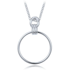MINET Moderní stříbrný náhrdelník kruh
