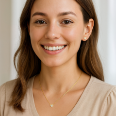 MINET Zlaté náušnice srdca s bielymi zirkónmi Au 585/1000 0,95g