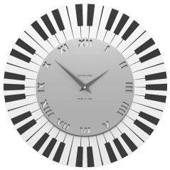 Dizajnové hodiny 51-10-2 CalleaDesign Piano 45cm (2 modely) Farba strieborná-2 - RAL9006