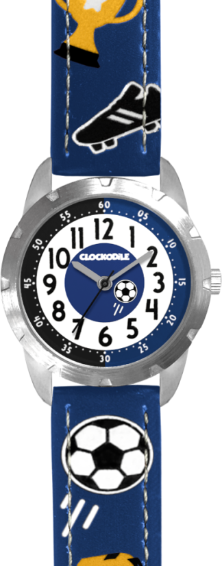 CLOCKKODIEL Svietiace modré chlapčenské hodinky FUTBAL