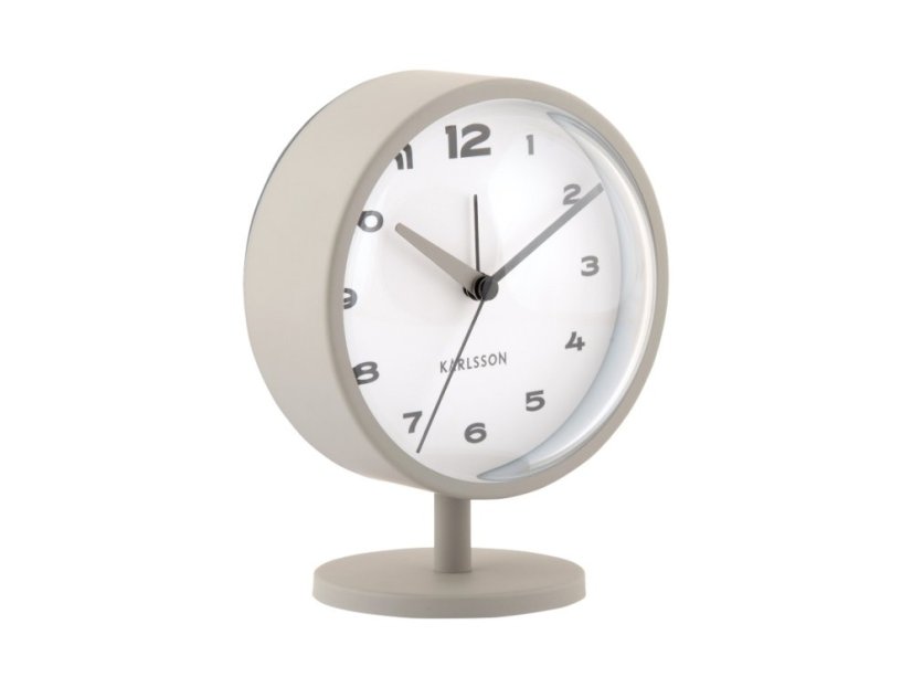 Dizajnové stolné hodiny s budíkom 6027GY Karlsson 14cm