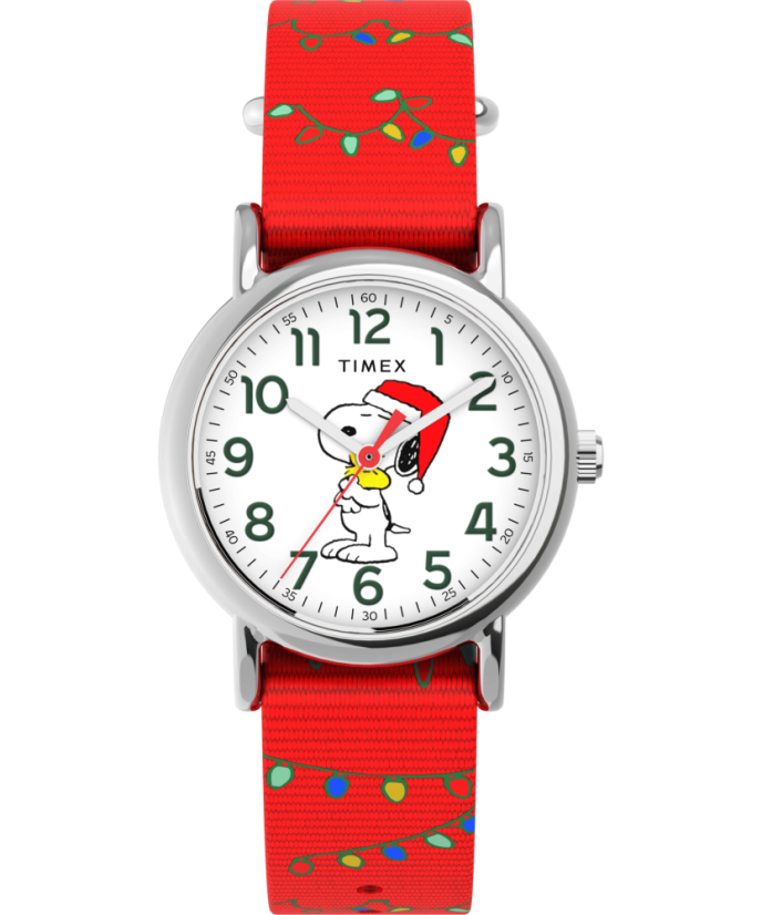 Timex Peanuts Weekender Snoopy Santa Hat TW2Y395006B