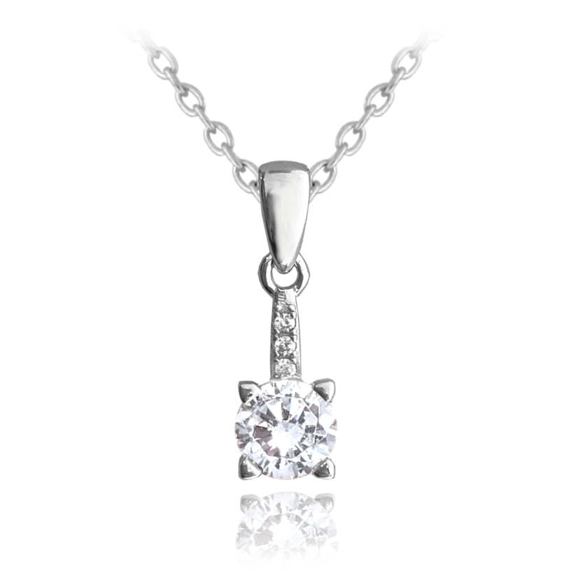 MINET Elegantní stříbrný náhrdelník s bílým zirkonem MINET Elegantní stříbrný náhrdelník s bílým zirkonem
