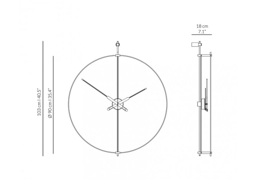Designové nástěnné hodiny Nomon Barcelona Premium Gold 103cm
