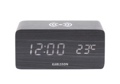 LED budík - hodiny 5933BK Karlsson s nabíjaním 15cm