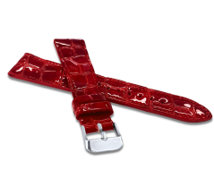 LAVVU Lesklý červený prešitý remienok CROCO OCALA z luxusnej kože Top Grain - 14