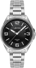 Pánske hodinky so zafírovým sklom LAVVU HERNING Black LWM0092