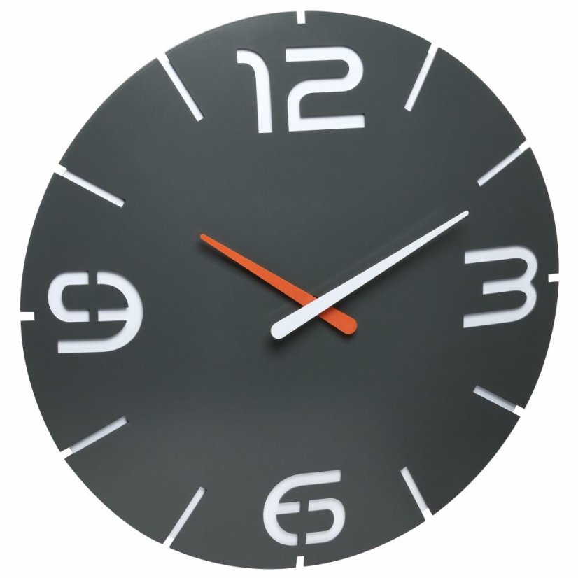 TFA 60.3536.10 - Nástenné hodiny s rádiovo riadeným časom CONTOUR - čierne