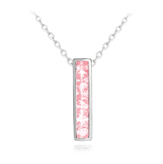 Trblietavý strieborný náhrdelník MINET s veľkými ružovými zirkónmi