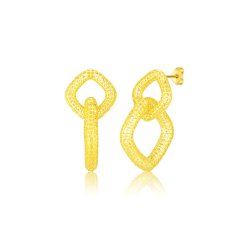 Pozlátené strieborné náušnice JVD SVLE0937S75GO00