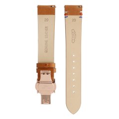 Kožený řemínek na hodinky PRIM RB.13227 (20 mm) - světle hnědý/růžově pozlacený - RB.13227.2018.5151.XL