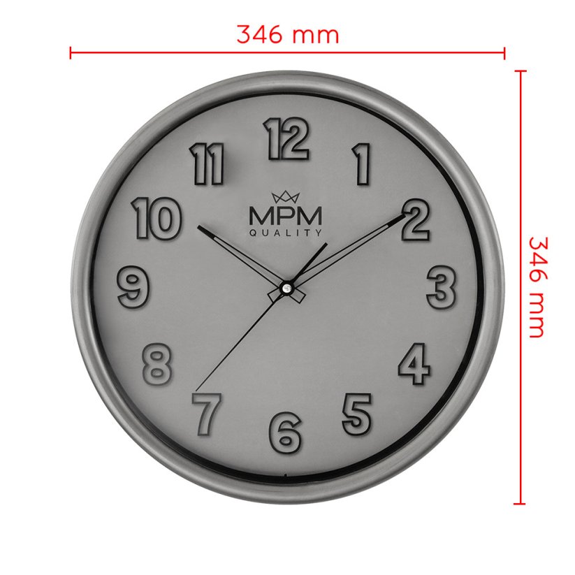 Nástěnné hodiny s tichým chodem MPM Flynn - E01.4331.92