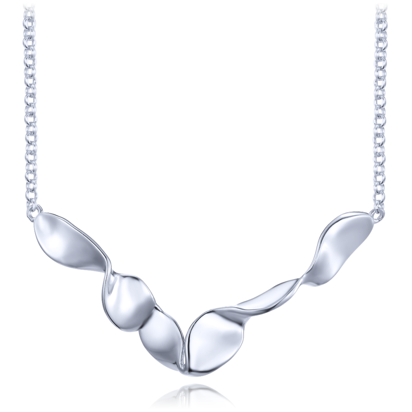 MINET Moderný strieborný krútený náhrdelník