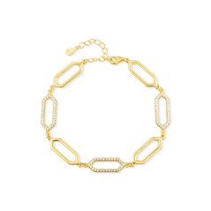 Pozlacený stříbrný náramek JVD SVLB0581XH2GO18