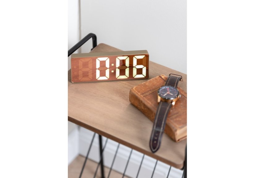 Dizajnové LED hodiny - budík 5877WH Karlsson 16cm