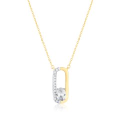 Pozlátený strieborný náhrdelník so zirkónmi JVD SVLN0992SH2GO45
