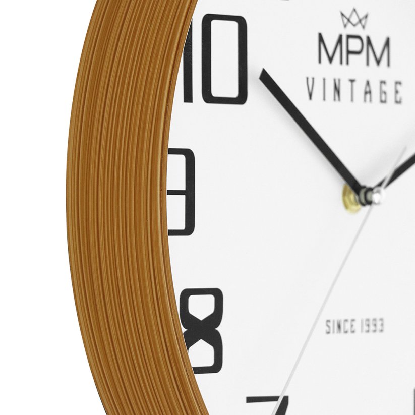 Nástenné hodiny s tichým chodom MPM Vintage II Since 1993 - E01.4201.51