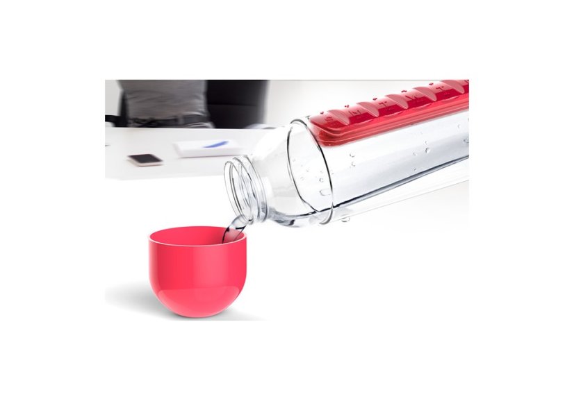 ASOBU multifunkční týdenní dávkovací láhev Pill Organizer červená 600ml