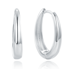 MINET Minimalistické stříbrné náušnice silné kroužky