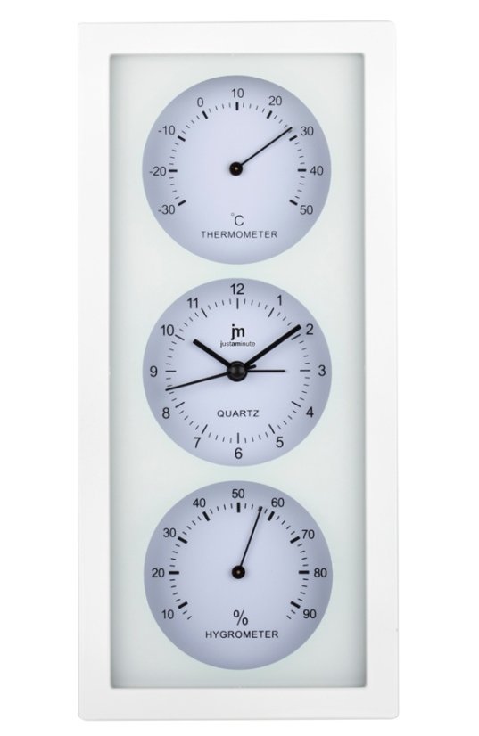 Nástěnné-stolní hodiny s teploměrem a vlhkoměrem JA7071B Lowell 26cm
