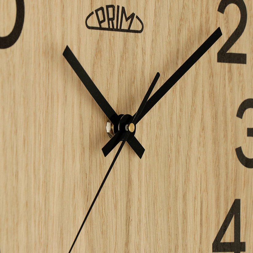 Drevené hodiny s tichým chodom PRIM Genuine Veneer - B - E07P.4245.5190