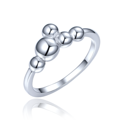 MINET Elegantný strieborný prsteň s guličkami veľ. 53