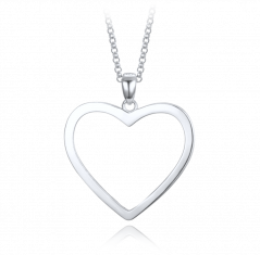 MINET Elegantný strieborný náhrdelník srdca