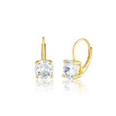 Pozlacené stříbrné náušnice se zirkony JVD SVLE0957SH2GO00