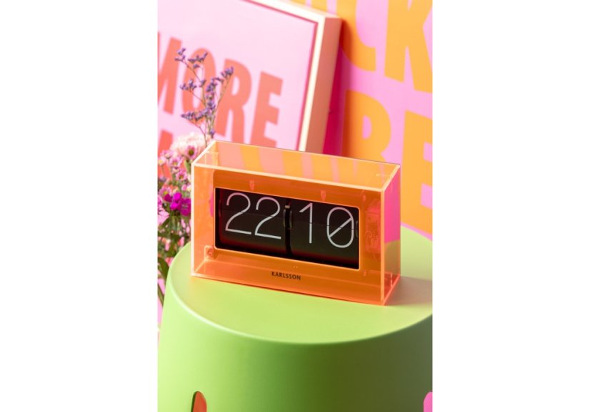 Dizajnové nástenné/stolové preklápacie hodiny 5976OR Karlsson 21cm