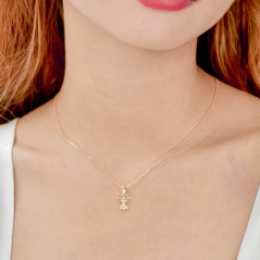 MINET Pozlátený strieborný náhrdelník ANJEL so zirkónmi