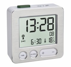 TFA 60.2545.54 - Digitální budík s rádiově řízeným časem - stříbrný