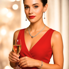 MINET Elegantný strieborný náramok s tromi retiazkami s guličkou