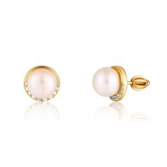 Pozlátené strieborné náušnice JVD SVLE0952SH2GPSR