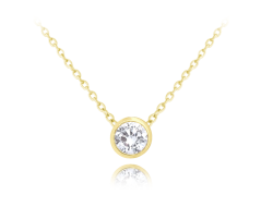 Decentný pozlátený strieborný náhrdelník MINET s bielym zirkónom JMAS0096GN45