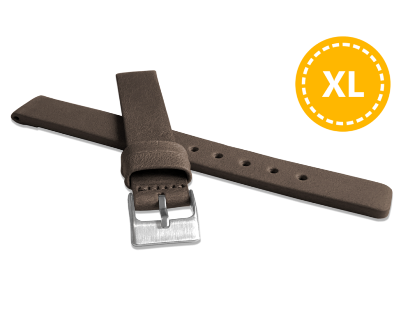 LAVVU XL Prodloužený hnědý hladký řemínek Plain z luxusní kůže Top Grain - 8 XL LAVVU XL Prodloužený hnědý hladký řemínek Plain z luxusní kůže Top Grain - 8 XL