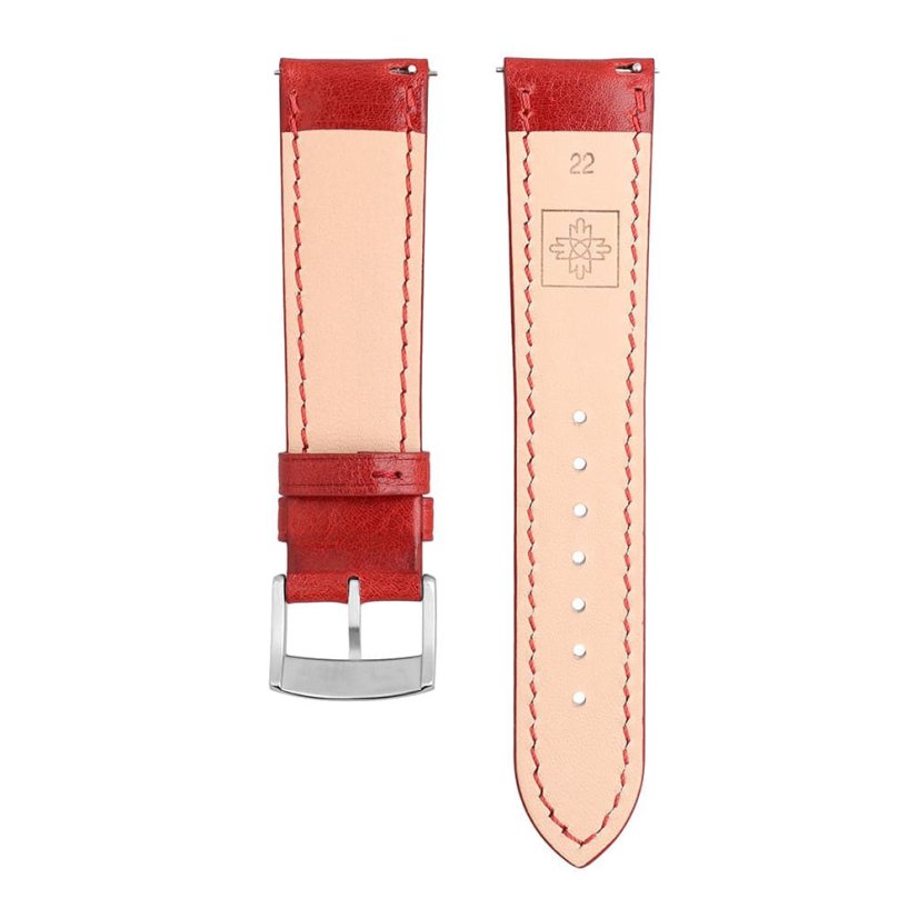 Kožený řemínek na hodinky PRIM RB.15909 (22 mm) - červený - RB.15909.2220.2020