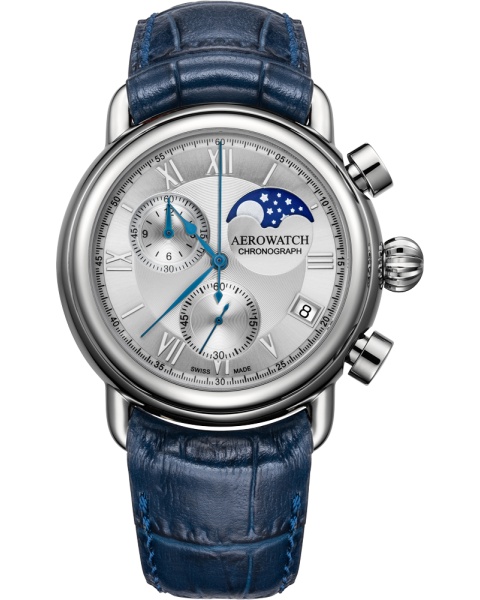 Aerowatch 1942 Moon Phase Chronograph Quartz A 78100 AA03