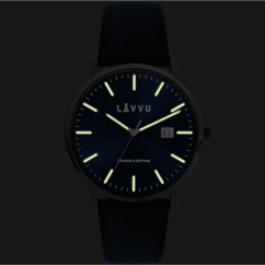 LAVVU Modré pánske hodinky so zafírovým sklom Copenhagen Titanium Blue